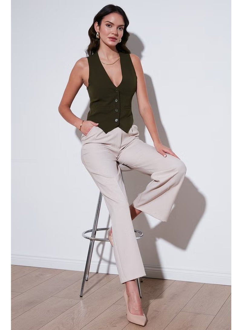 Lela Fitted Fit Buttoned V Neck Buttoned Vest Women's Vest 6696796 - Image 4